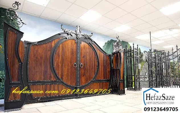درب حیاط ساده و شیک و سه لنگه